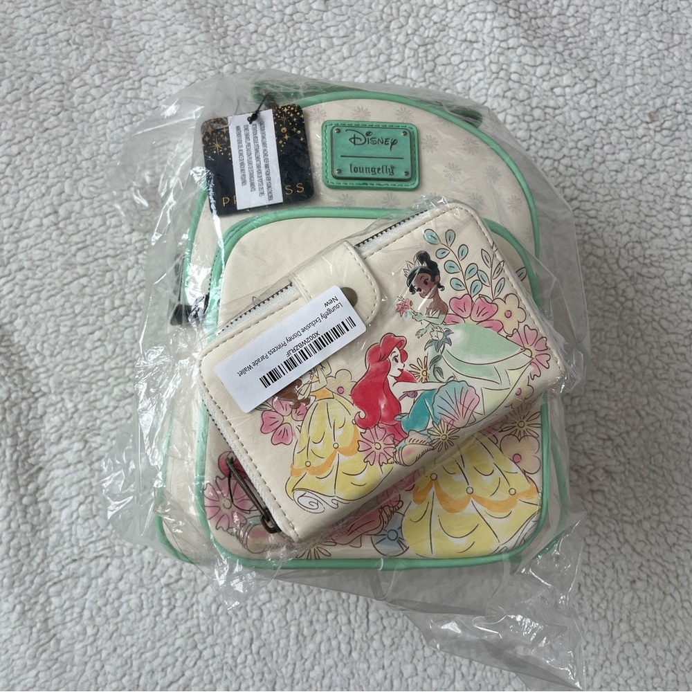 Disney Loungefly Princess Backpack and Wallet Set